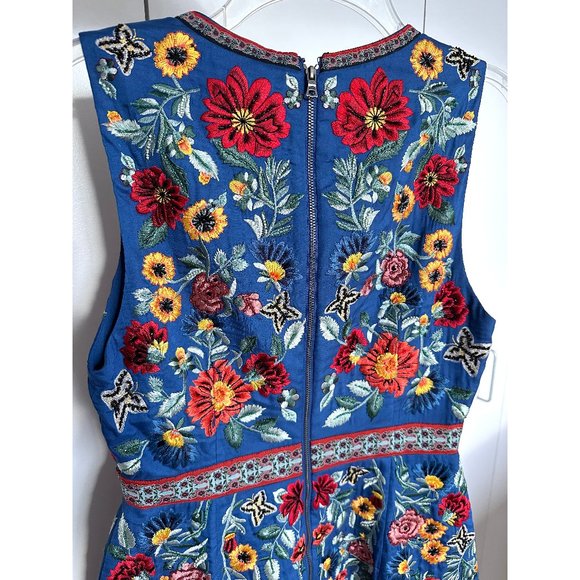 NWT Alice + Olivia Patty Embellished Mini Dress Floral Embroidered Riviera 4 - Picture 11 of 13